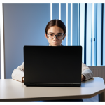 A focused young adult, fully clothed in comfortable yet modest attire, sitting at a clean, contemporary desk with a laptop displaying lines of code. The setting is a brightly lit, minimalist home office, emphasizing quiet concentration and steady progress in programming. The person's expression is calm and determined, embodying patience in the learning process. safe for work, appropriate content, fully clothed, modest clothing, perfect anatomy, correct proportions, natural pose, well-formed hands, proper finger count, natural body proportions, professional photography, high quality.